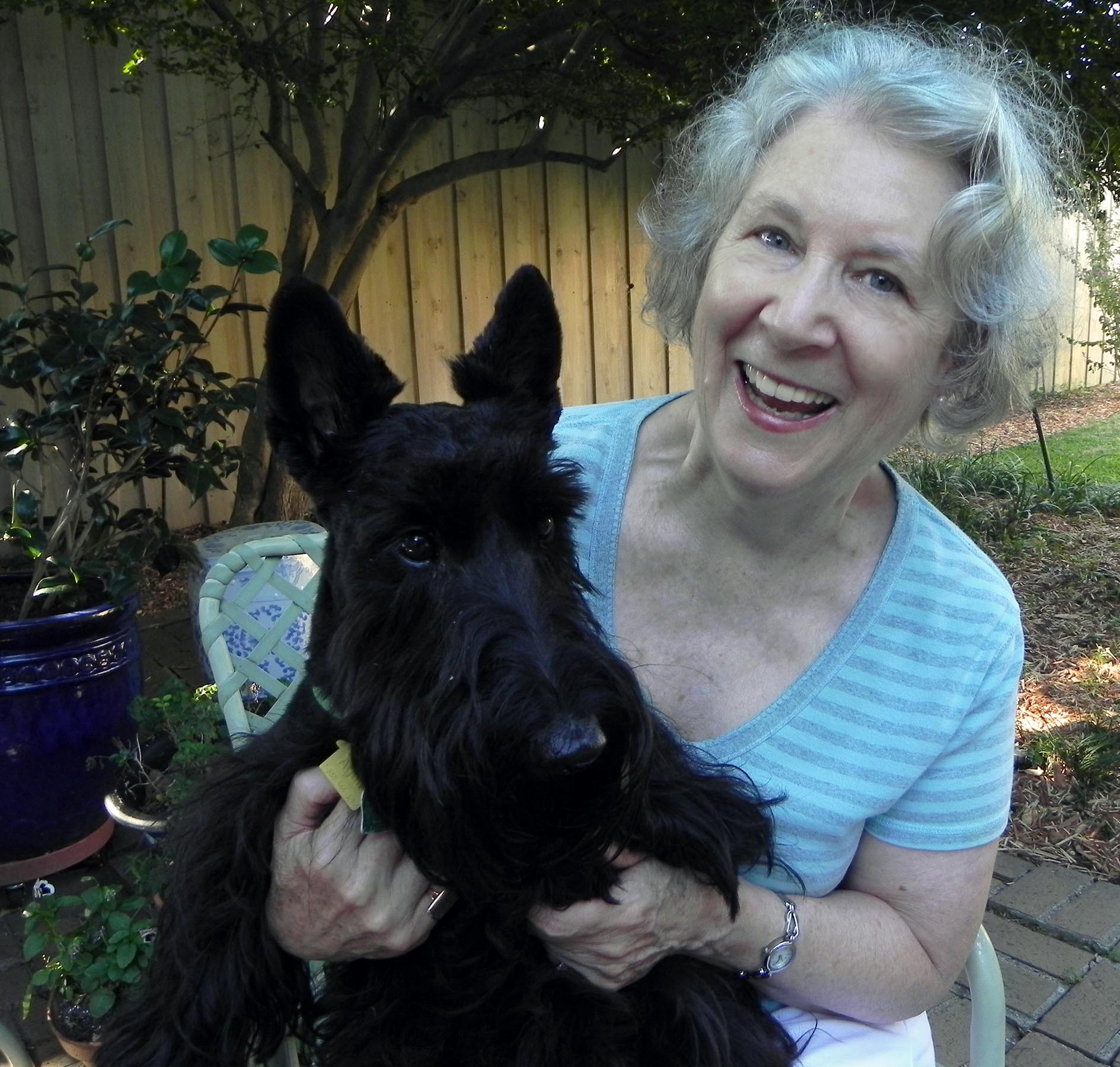 Joan with her faithful companion, Hamish.